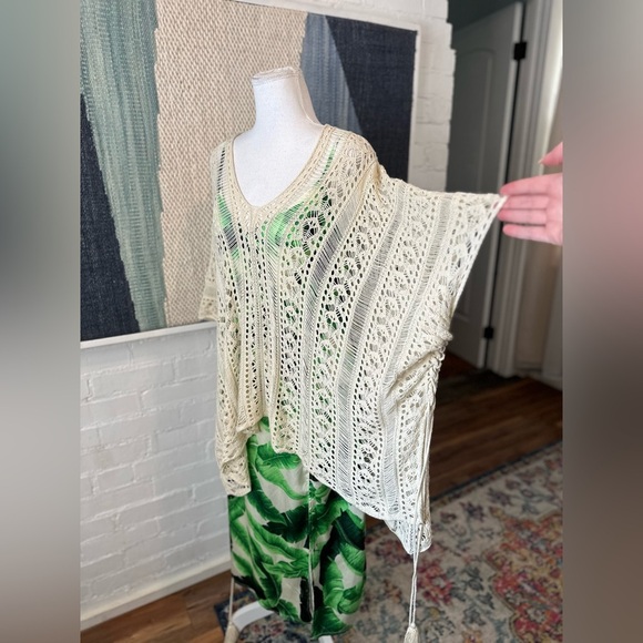 Brand Unknown Crochet Swimsuit Coverup with Tassels - Picture 4 of 8